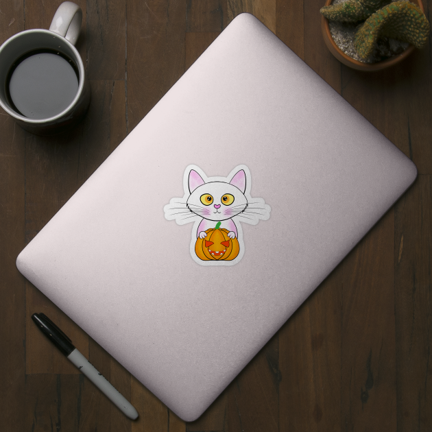 Halloween cute cat pumpkin by ArtDigitalWings